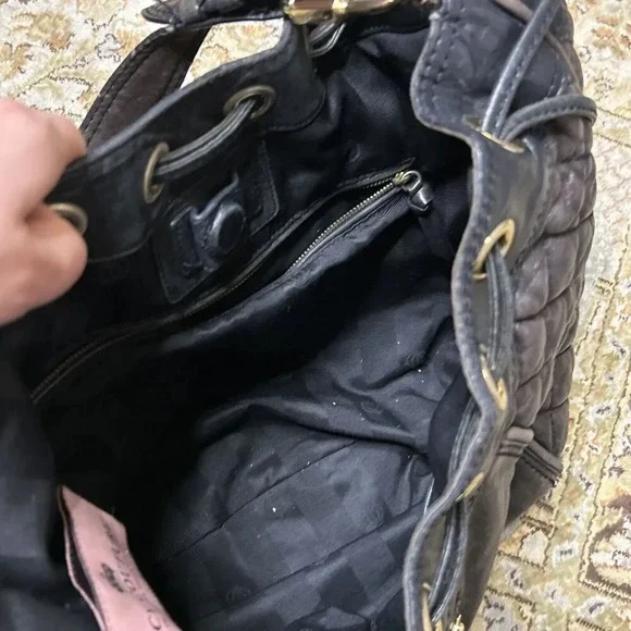 Y2K Juicy Couture Vintage Genuine Leather Shoulder Bag Shoulder Quilted - Picture 14 of 16